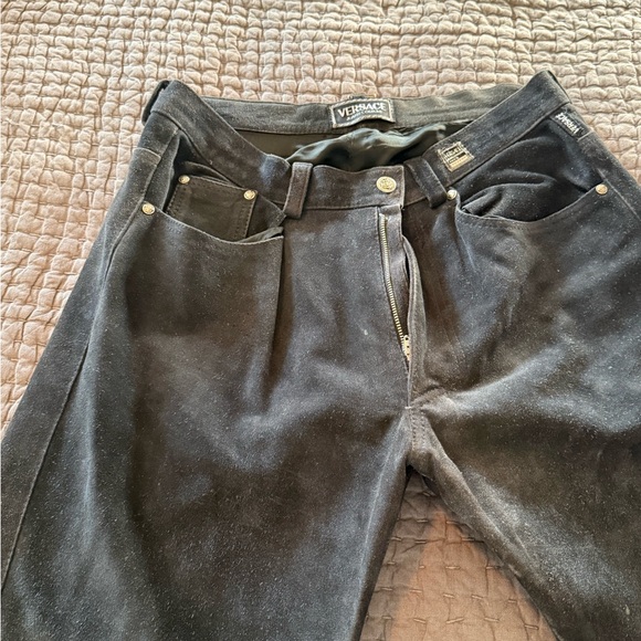 “Vintage”Versace couture Black suede couture Jeans